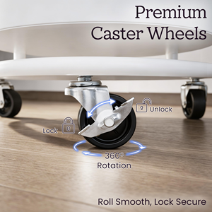 Carrito de Almacenamiento Multifuncional de 3 Niveles, con Ruedas, Metálico, de Forma Ovalada, Ahorra Espacio - Product Image 4