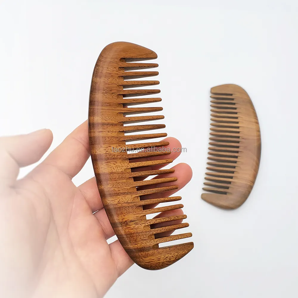 First Class Green Sandalwood Comb Coarse Toothed Natural Precious Wood Comb