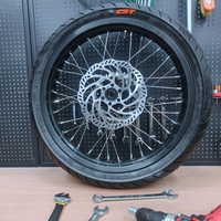 Juego de Ruedas W OEM SuperMoto 100/80-17 130/70-17 para Surron Light Bee, Neumáticos Lisos para Motocicleta Eléctrica Todoterreno