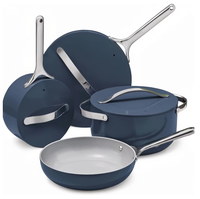 Wajan Keramik Anti Lengket Sehat, Set Peralatan Masak dan Wajan, Menjaga Permukaan Tetap Rata, Aktif dengan Sensor, Gagang Stainless Steel.