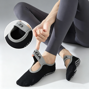 <span class=keywords><strong>Calzini</strong></span> Sportivi Estivi a Taglio Basso con Lacci e Grip Antiscivolo <span class=keywords><strong>per</strong></span> Yoga, Pilates, Barre, Danza, Allenamento in Palestra e Uso Quotidiano - Product Image 2