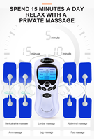 Dispositivo de Relajación Corporal Digital de Ocho Modos con Pulsaciones y Almohadillas Adhesivas para Masaje de Cuello, Espalda, Extremidades y Músculos, para Cuidado Diario en el Hogar