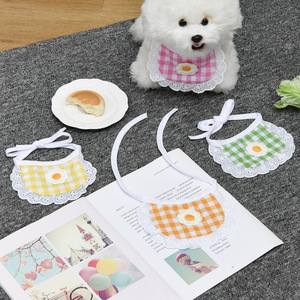 Bavoirs d'été pour chien à motif quadrillé, accessoires lavables pour animaux de compagnie, foulards pour Teddy, Pomeranian, Bichon Frisé, Corgi - Product Image 2
