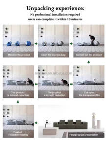 Diván de Pana Plegable - Futón de Piso, Colchón Plegable con Almohadas, Acogedor y Portátil para Interiores - Product Image 3