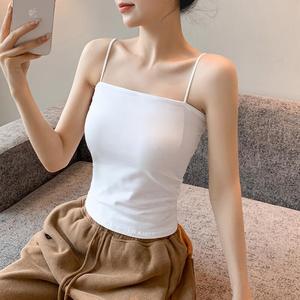 Noir Femmes Beau Dos Une Épaule Doublé Polaire Top Coussinets D'allaitement Petit Camisole Intérieur Porter Printemps Automne Français Respirant - Product Image 4