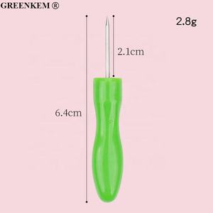 3 Couleurs Mini Cone Head Lash Glue Clipper Steel Straight Tip Plastic Handle Nail Eyelash Glue Unclogging Awl - Product Image 6