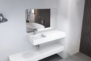 Fanwin-lavabo de lujo hecho a mano, lavabo de piedra artificial para Baño