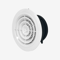 Diffuseur d'air de marque, design moderne, durable, conduit de ventilation mural en plastique ABS, vanne à disque réglable pour systèmes CVC