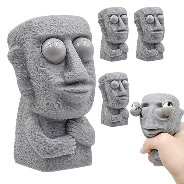 Сжатие для снятия стресса и снятия стресса сенсорная игрушка Moai Squeeze игрушки из резины и пластика