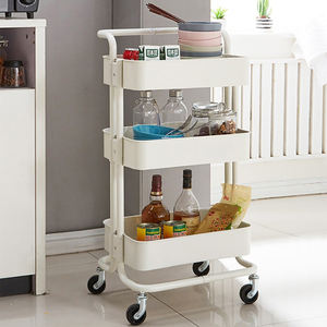 Hot Sell 3 Tier Carbon <span class=keywords><strong>Steel</strong></span> Abs Utility Keuken Opslag Rollende <span class=keywords><strong>Trolley</strong></span> Opbergrek Kar Voor Keuken Kantoor - Product Image 3