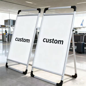 ขาตั้งป้ายโฆษณาแบบพกพา อลูมิเนียมพับได้ สองด้าน รูปทรงตัวเอ สำหรับงานโปรโมทธุรกิจ - Product Image 1