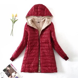 Femmes Automne <span class=keywords><strong>Hiver</strong></span> Garder Chaud <span class=keywords><strong>Manteau</strong></span> mi-<span class=keywords><strong>long</strong></span> à fermeture éclair 2025 Manteaux <span class=keywords><strong>grande</strong></span> <span class=keywords><strong>taille</strong></span> avec capuche - Product Image 1