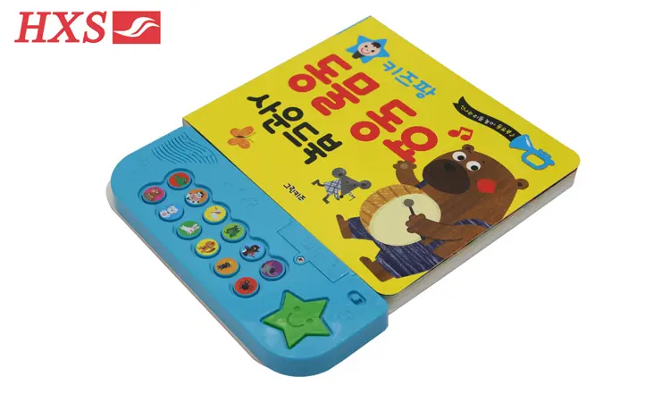 Factory Customization Kids Early Educational Interactive Sound Chip Module Book Hardcover Push Button Music Chip Book