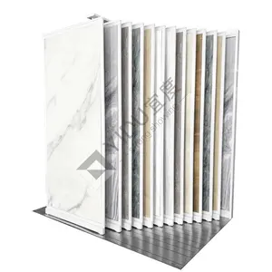 YIDU Custom Factory Pull Out Panel Quartz Multi-Format Slide Tile Rack With Rails Sliding Slab Stone Display Stand