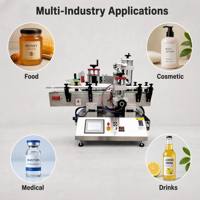 Machine d'étiquetage automatique autocollante pour bouteilles rondes, pour les boissons, les aliments et les produits chimiques quotidiens