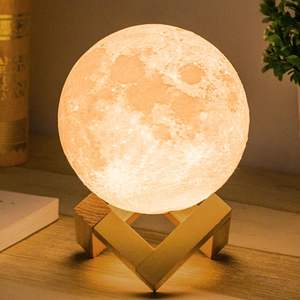 Venta al por Mayor de Lámparas de Noche con Impresión 3D, Lámpara Lunar de 8 cm para Niños, Decoración de Dormitorio, Mesa, Hogar, Luces de Lujo - Product Image 1