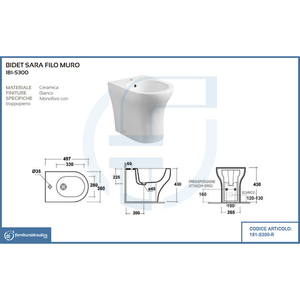 Set Bidet Moderno da Parete Sara, Rubinetto in Plastica ABS e Spruzzatore Bidet Portatile per Facile Utilizzo in Bagno - Product Image 2