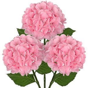 Nouvelle fleur artificielle d'hortensia à 420 pétales, 5 têtes, en soie, vert foncé, pour décoration de mariage - Product Image 6