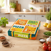 Boîtes à pizza personnalisées en gros avec logo imprimé, imperméables, biodégradables, jetables, en carton ondulé, pour restaurants
