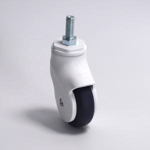 3'' Einzelrollen Weiße Kunststoffräder Verriegelbare Nylon-Verbundrollen für Kinderwagen mit Gewindestiel - Product Image 5