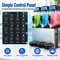 Machine à boissons glacées commerciale 12L x 3, avec système de refroidissement rapide, pour restaurants, cafés, bars et entreprises de boissons