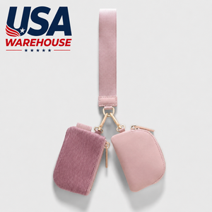 Porte-monnaie double pochette avec chaîne, mini portefeuille zippé, porte-clés portable, porte-cartes unisexe en nylon – Entrepôt américain à l'étranger - Product Image 1