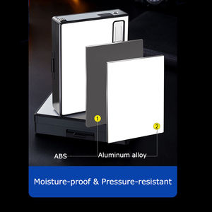 Étui à cigarettes automatique 2-en-1 <span class=keywords><strong>personnalisable</strong></span> et écologique avec briquet coupe-vent, design classique carré à surface brillante - Product Image 5