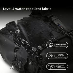 Bolso Bandolera Casual y Funcional para Hombre, de Gran Capacidad, Multifuncional, de Nailon con Revestimiento Negro Impermeable, para Viajes al Aire Libre - Product Image 4