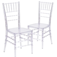 Chaise de mariage et d'événements en acrylique transparent moderne, mobilier en résine plastique clair