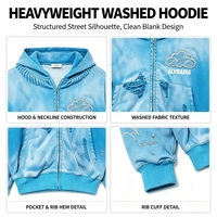 Sweat-shirt surdimensionné en coton éponge 100% personnalisé ELYRADIA, streetwear pour hommes, broderie étoile Y2K, sweat-shirt à fermeture éclair avec strass
