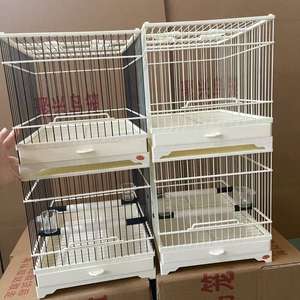 Vente en gros d'usine, nouvelles cages à oiseaux empilables en métal carrées pour perroquets, canaris, ménagères - Product Image 4