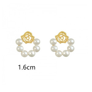 Pendientes de mujer de perlas rosas huecas de nueva moda