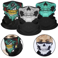 Masque de Squelette d'Horreur d'Halloween en Soie Réaliste pour Cosplay, Masque de Menton pour Fête Déguisée et Performance de Squelette