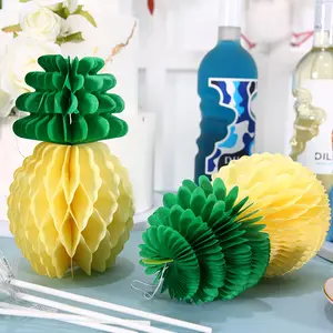 菠萝蜂窝球纸蜂窝水果装饰夏威夷生日派对装饰