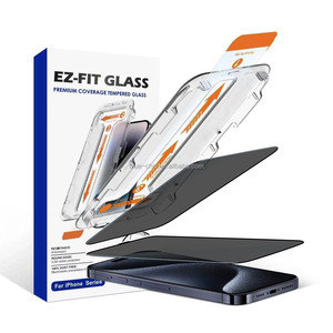 Peep-Proof 9H Confidentialité Anti-<span class=keywords><strong>espion</strong></span> Téléphone Mobile Film de verre trempé sans poussière Installation facile Protecteur d'écran pour <span class=keywords><strong>Iphone</strong></span> 17 16 15 - Product Image 1