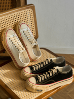 Chaussures unisexes en toile et daim délavé, style vintage, semelle épaisse vulcanisée, baskets rétro japonaises respirantes, chaussures de skate