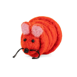 Juguete <span class=keywords><strong>de</strong></span> fieltro <span class=keywords><strong>de</strong></span> lana colorido para gatos, con cola en espiral hecha a mano, suave y duradero, perfecto para perseguir y tirar. - Product Image 2