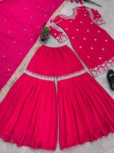 Vestidos de mujer Rayón y traje recto de algodón con Dupatta para uso festivo del exportador y fabricante indio - Product Image 3