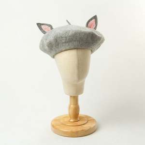 Gorro de Boina de Lana para Invierno, Transpirable, Ajustable, con Decoración de Orejas de Dibujos Animados para Padres e Hijos - Product Image 3