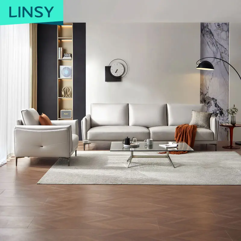 Juego de muebles de sala de estar modernos Linsy Juego de sofás de tela suave