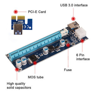 TISHRIC Pcie Riser Ver 006 GPU Riser for Video <strong>Card</strong> <strong>Pci</strong> Express USB <strong>3</strong>.0 Riser Cable SATA to 4Pin <strong>Pci</strong>-e 1x to 16x - Product Image 4