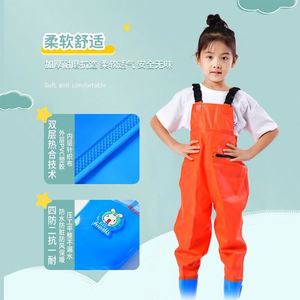 Children's Sea Exploration Water Play Outfit - All-in-one Waterproof Rain <b>Pants</b> and <b>Boots</b>. - Product Image 3