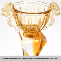 Trophées de verre d'honneur personnalisés Creative Outstanding Staff Competition Awards UV Crystal Souvenirs Trophées