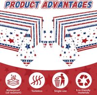 Lot de 2 nappes patriotiques, couvre-table en plastique avec drapeau américain pour le 4 juillet, la fête de l'indépendance, la fête du Memorial Day, décorations de fête