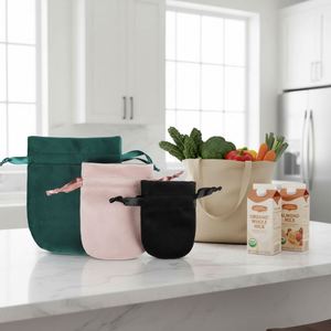 Sac Hula en velours haut de gamme pour le rangement des bijoux, pochette en tissu, pochette décorative, sac à cordon, emballage cadeau écologique - Product Image 1