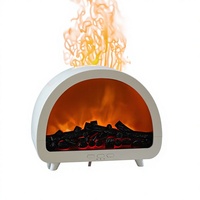 Nouvel Humidificateur Aromatique Créatif à Flamme de Cheminée Télécommandée avec Ioniseur Négatif et Minuteur 200ml, Machine à Parfum Aurora pour la Maison