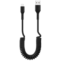 Sesuaikan Kabel Pengisian Daya Ponsel Mobil, Kabel Pengisian Daya Ponsel Mobil, Kabel Pengisian Daya Cepat, Pegas, USB Fleksibel, Pengisian Daya Cepat 1M 1.8M