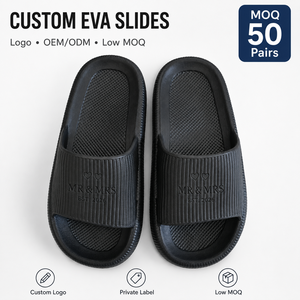 Sandales noires en EVA à soutien de la voûte plantaire, gravées pour couple, pantoufles de maison à semelle surélevée et large sangle, Chinelo Casal Preto, pour mariage, OEM - Product Image 1