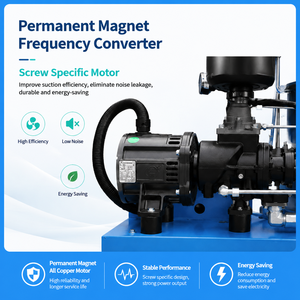 Compresseur à vis silencieux Panrui 7,5 kW 10 CV 12 bars mobile sur roues pour le travail de support d'équipements électroniques en intérieur - Product Image 3