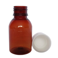 Bouteille médicinale liquide oral en plastique PET 60ML pour liquide oral avec bouchon à vis bouchon de mesure conception de bouteille en plastique de haute qualité